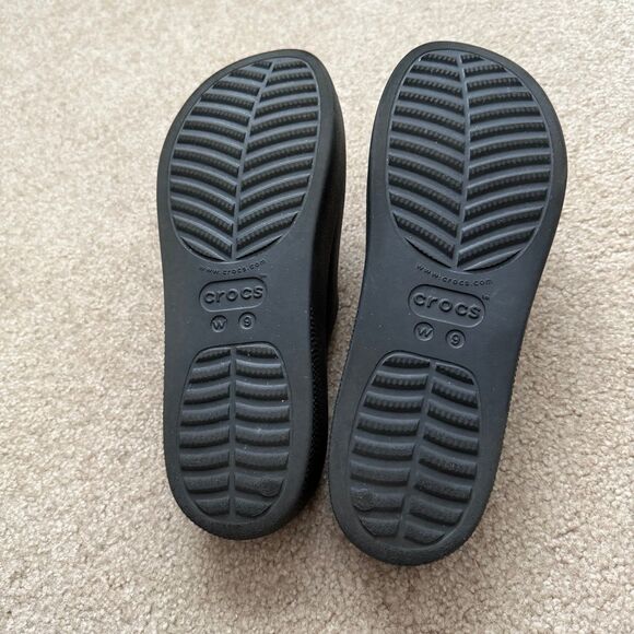 Crocs Classic Platform Slide Sandal Womens Size 9 Gently Used EUC Black - Picture 7 of 12